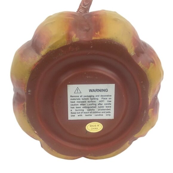 Halloween Jack-O-Lantern Pumpkin Tea Light Candle Holder Witch Hat Bats Ceramic - Picture 5 of 12